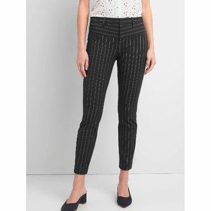 GAP Women Black Stripe Skinny Ankle Pant - size 8